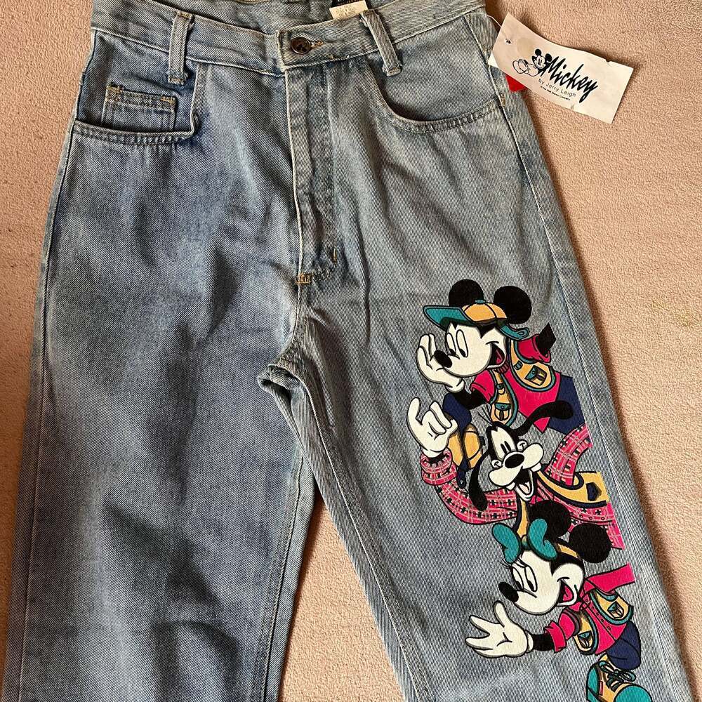 VTG Mickey Unlimited Jerry Leigh Sz 7 Women Jeans Y2k Straight Leg High Waist